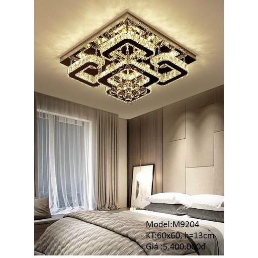 Đèn mâm pha lê ốp trần siêu sáng, 3 chế độ KT 60x60xh20cm - 3 mẫu