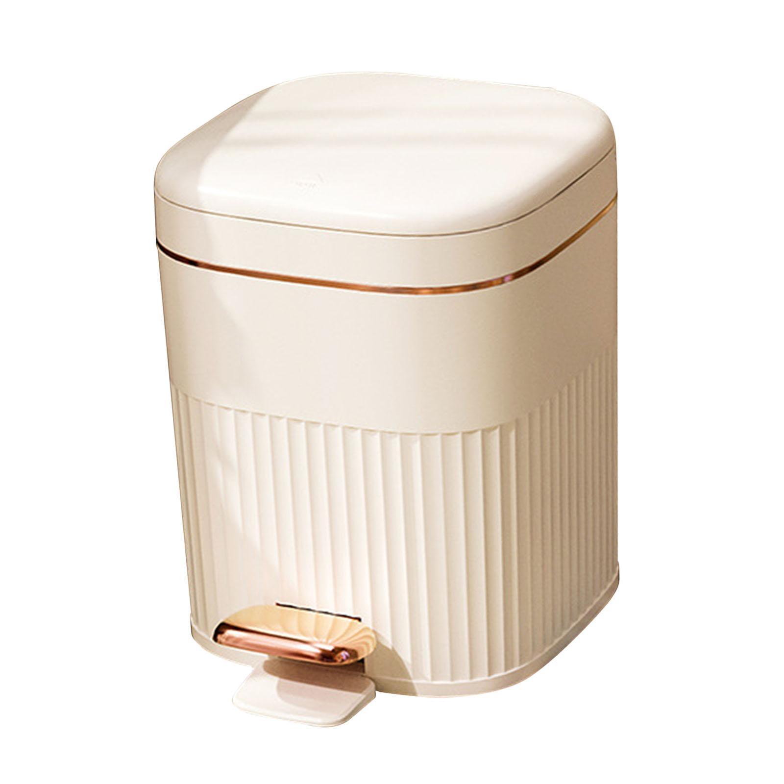 Kitchen Waste Basket 2 in 1 Foot Pedal Press Type Garbage Bin Rectangle Step Trash Can for Study Entryway Laundry Room Office
