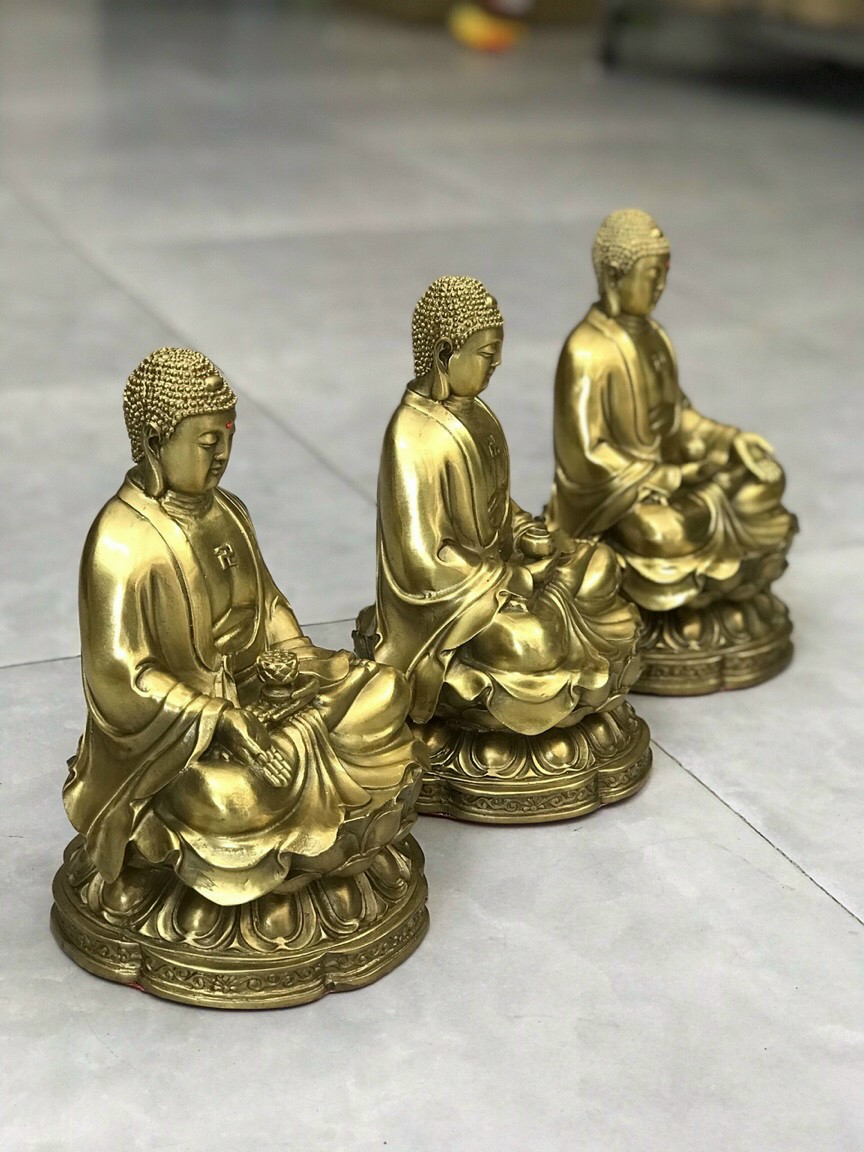 Bộ 3 phật tổ ngự đài sen - Vật phẩm phong thủy