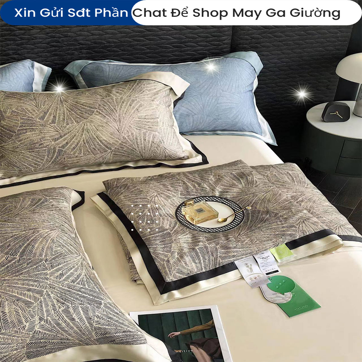 Bộ Chăn Ga Gối Đệm Lụa Tencel 100s Màu Trơn 5 Món Cao Cấp Chăn Chần Bông Lụa Mềm 08