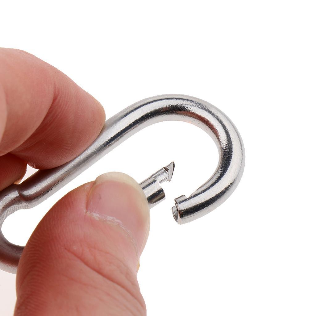 2-4pack Heavy Duty 304 Stainless Steel Spring Snap Hook Carabiner Keychain Clips