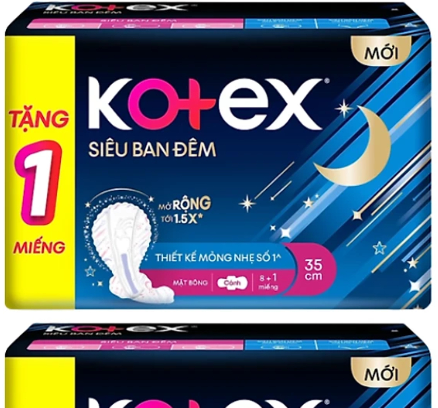 (Gói lớn 8 Miếng)-Tặng thêm 1 miếng- 1 Gói Băng Vệ Sinh Kotex Siêu Ban Đêm 35cm - Mỗi Gói 8 Miếng- HSD luôn mới