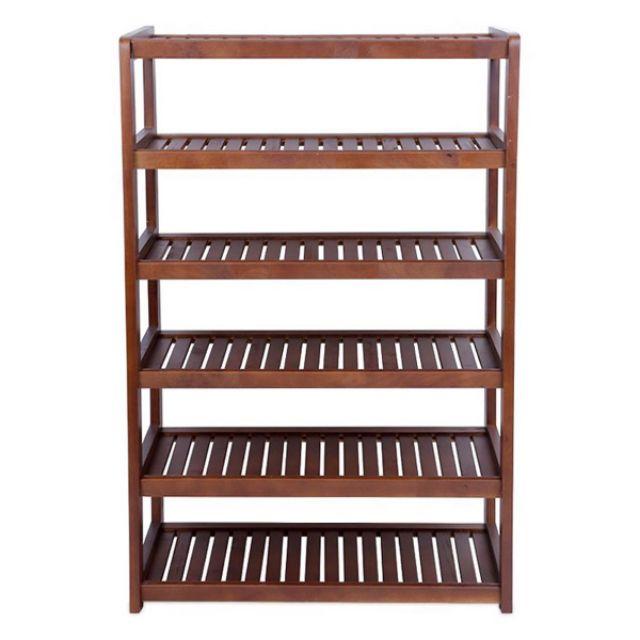 Kệ để giày dép gỗ 6 tầng 60cm, gỗ cao su - Gía để giày dép 6 tầng 47wood