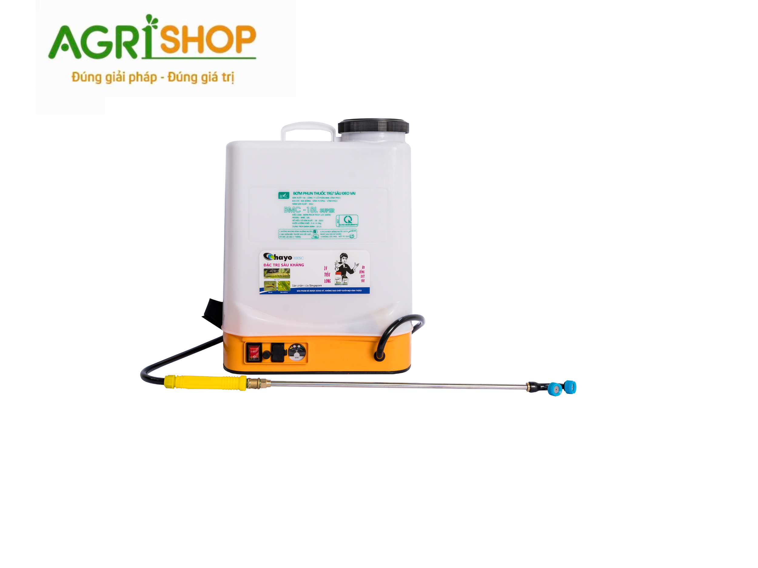 Bình bơm tưới nước động cơ điện BMC 18L Super