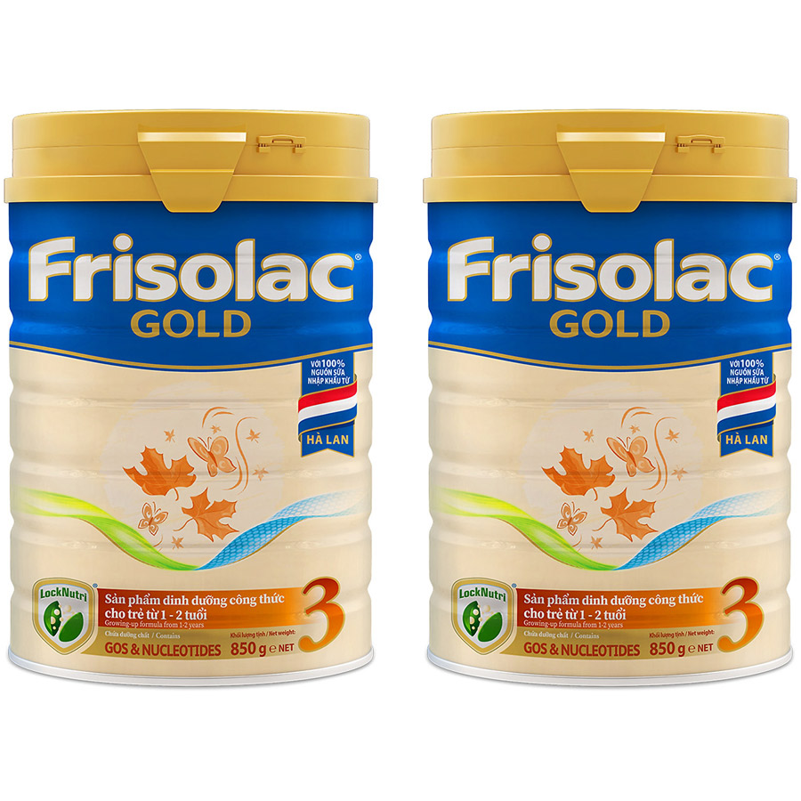 2 lon sữa Sữa Bột Frisolac Gold 3 850g (Dành Cho Trẻ Từ 1 - 2 Tuổi)