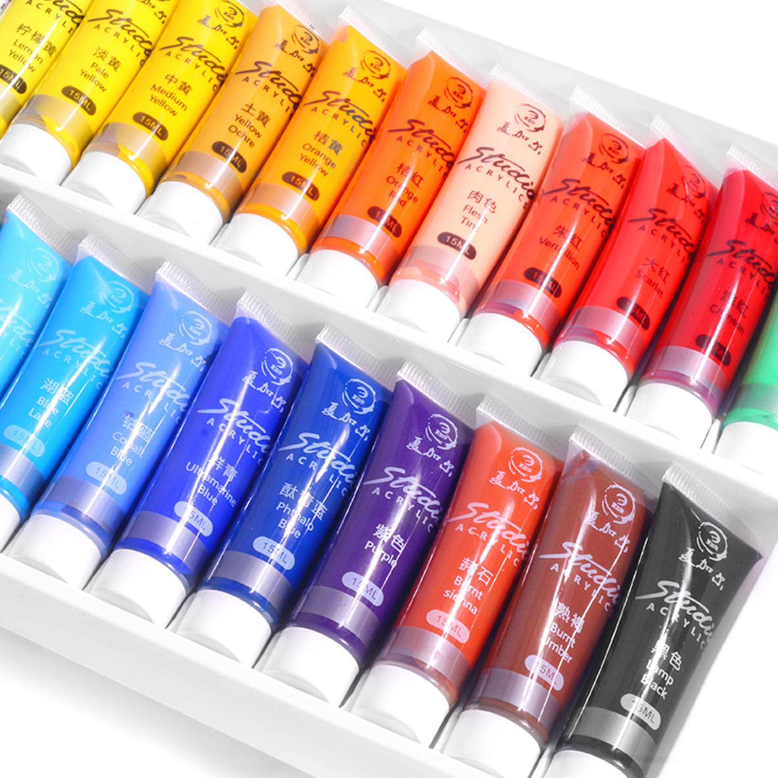 Paint Set 15ml Each Tube Waterproof Rich Pigments 24 Colors Art Supplies for Artist Painter DIY Wall Painting Crafts