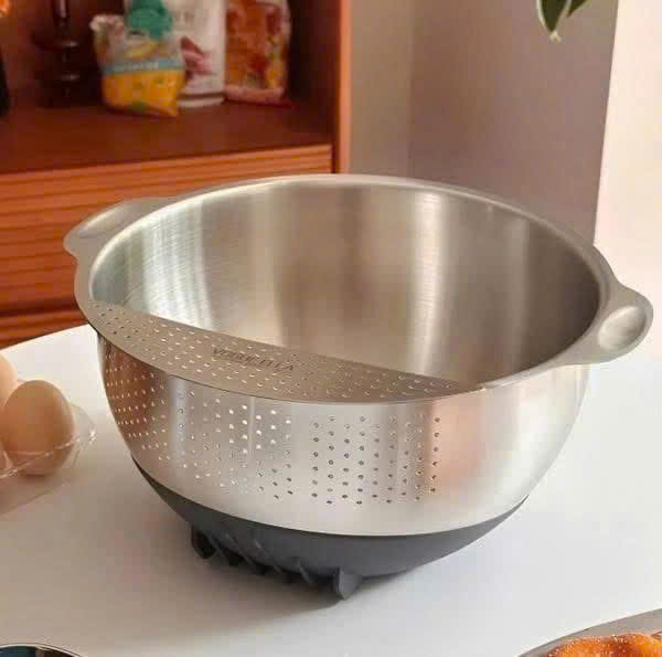 Rổ vo gạo inox Vogue Ella 24cm Hàng Chính Hãng