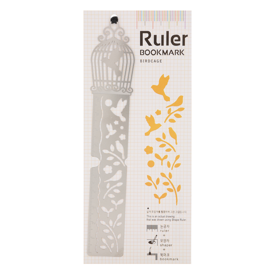Thước Vẽ Trang Trí Ruler Bookmark - Birdcage