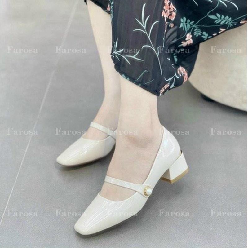 Giày tiểu thư Mary Jane FAROSA quai đính ngọc gót 3cm siêu xinh - TS89