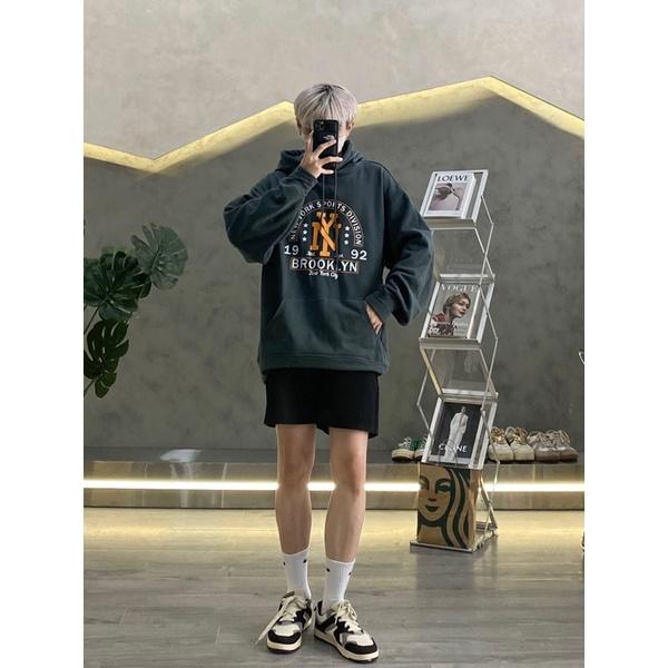 Áo hoodie unisex in hình màu xanh trầm siêu đẹp