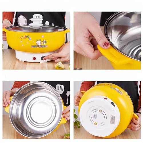 Nồi Lẩu Điện Mini 26cm Bếp Ăn Lẩu Đa Năng Dành Cho Gia Đình Phù Hợp Với 2-3 Người - Hàng Nhập Khẩu