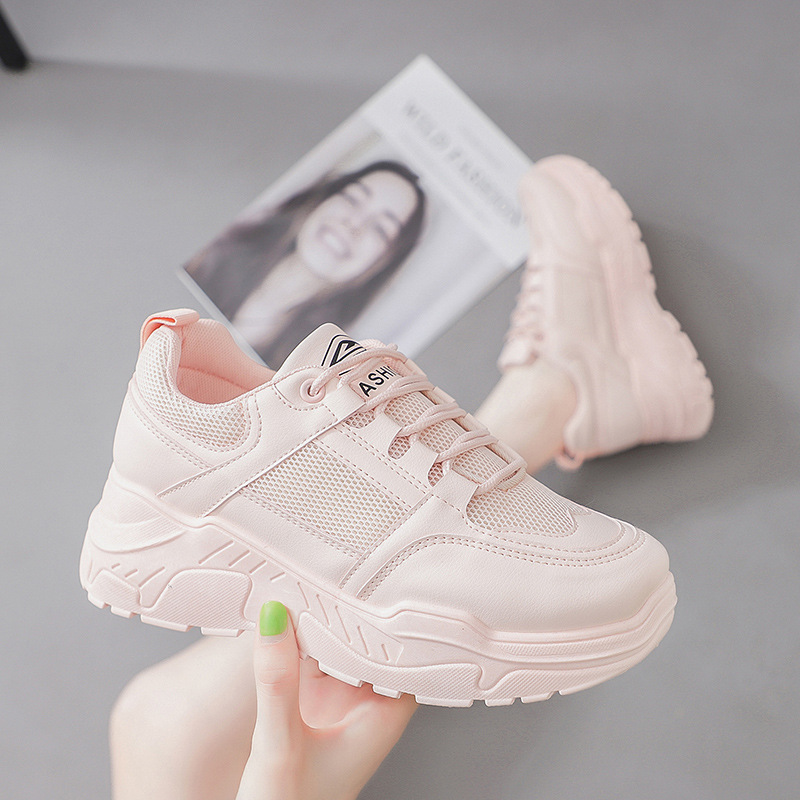 Giày thể thao sneaker nữ, tôn dáng phối lưới độn đế 3 phân