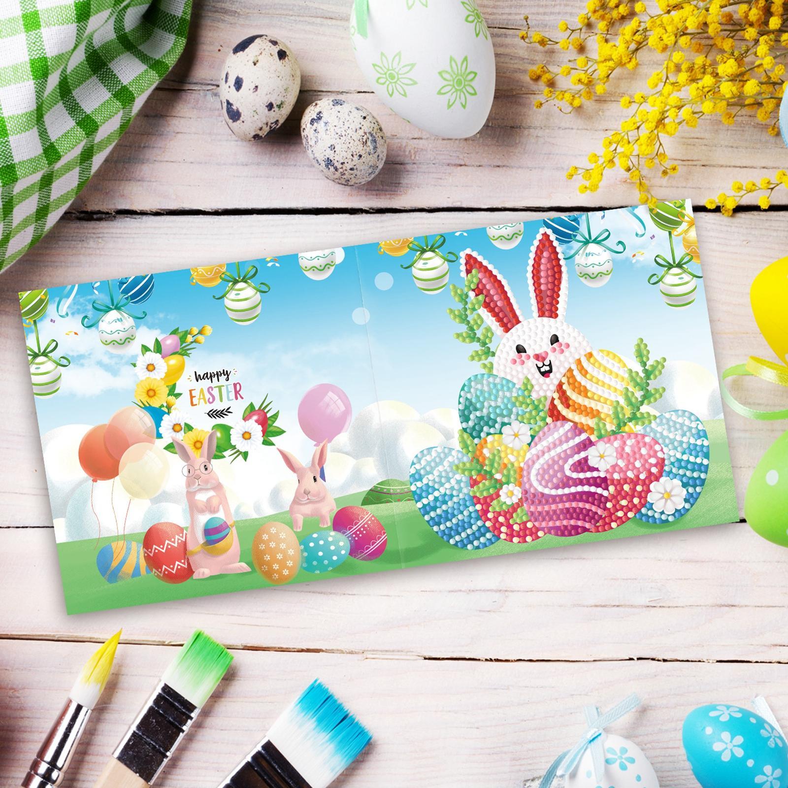 8x 5D DIY  Greeting Cards Easter Bunny