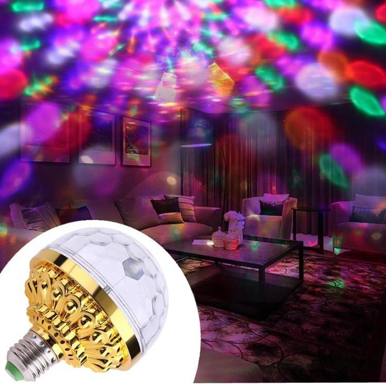 Đèn Led Xoay Vũ Trường 7 Màu Có Cảm Biến Nháy Theo Nhạc