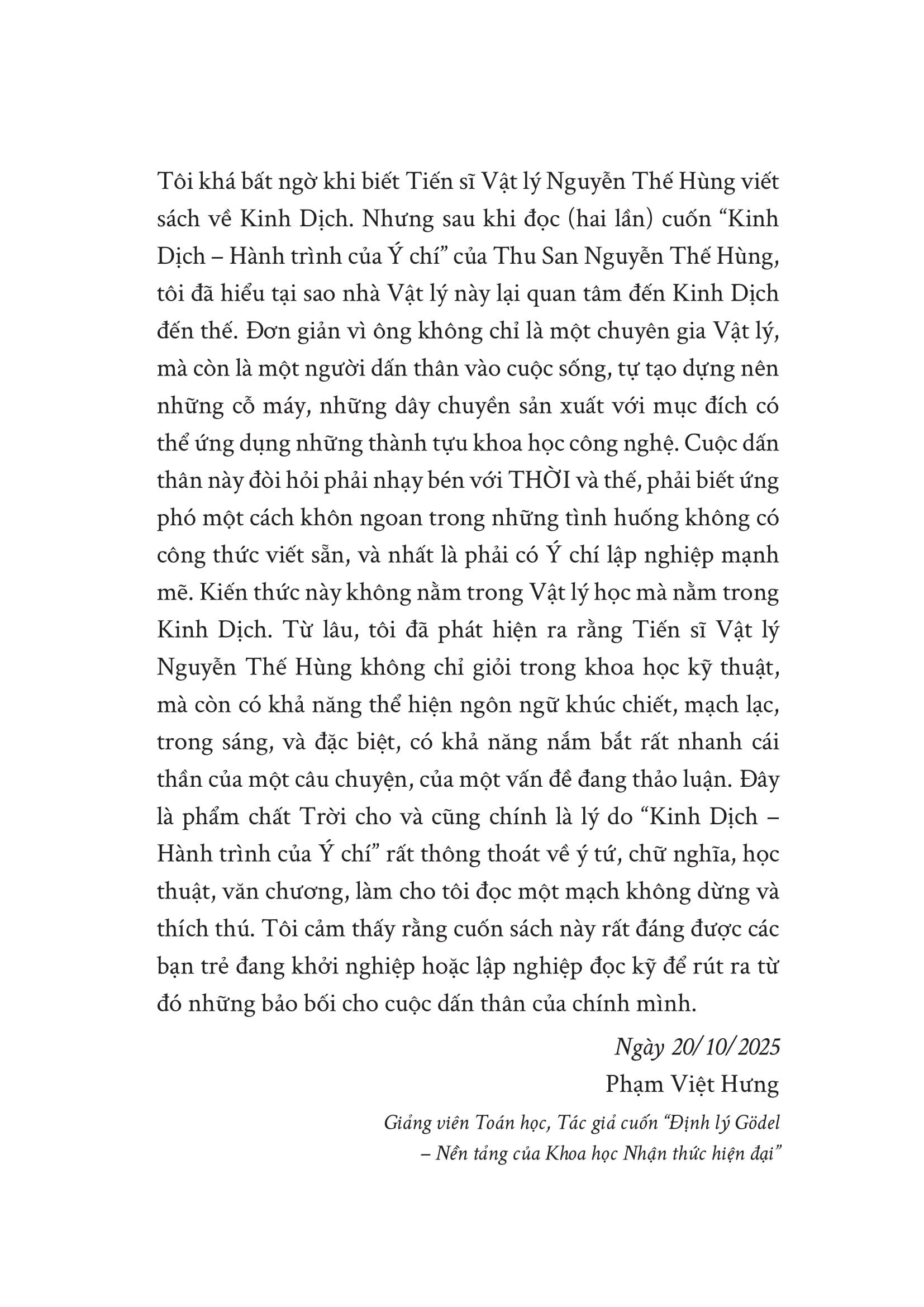 Sách - Kinh Dịch - Hành Trình Của Ý Chí - Con Đường Ý Chí Của Kẻ Khởi Nghiệp Từ Khởi Nguyên Đến Khi Thành Tựu