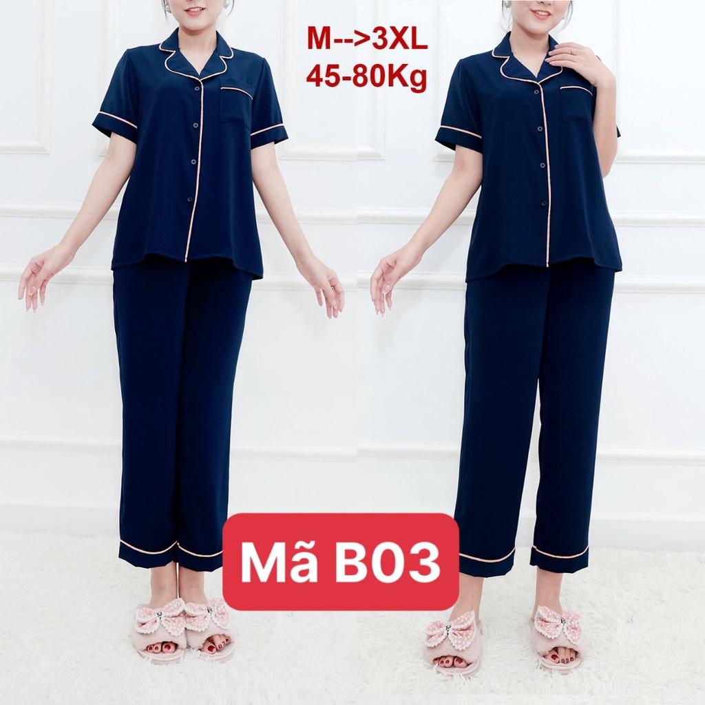 Bộ đồ ngủ lụa phong cách pijama nữ, chất lụa Latin cao cấp, Đồ mặc ở nhà thoải mái trẻ trung có đủ size