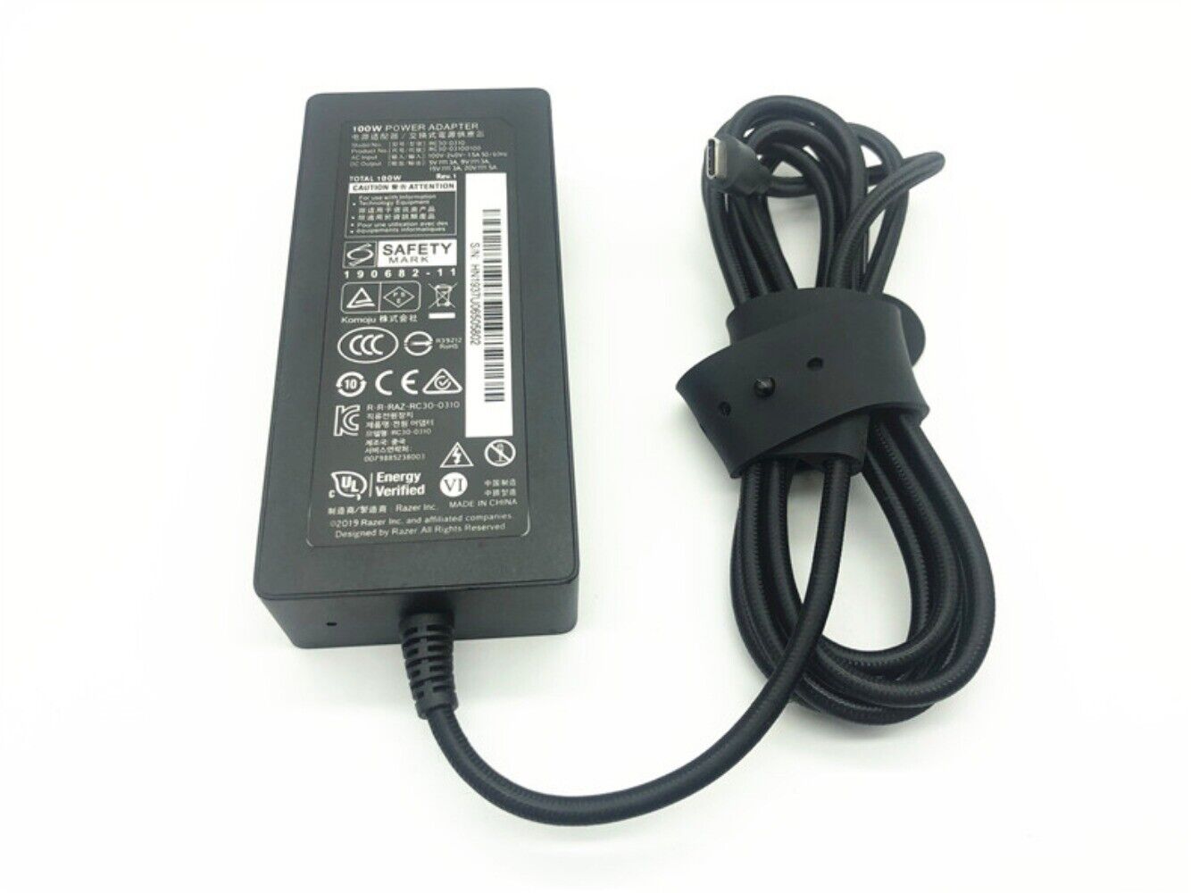 Sạc 100w 20V 5A type-C dành cho adapter fit Razer Book 13 RZ09-03571EM1-R3U1 Razer Blade Stealth 2019 2020 hàng nhập khẩu.