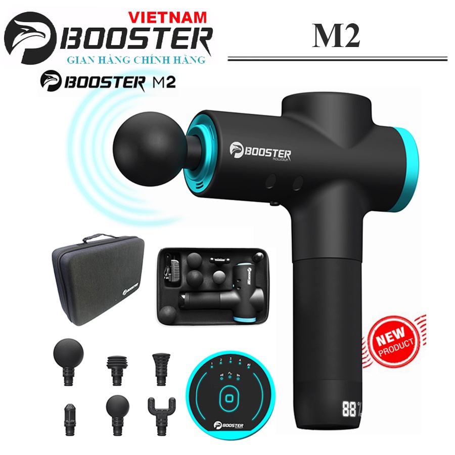 Máy Massage Gun Booster M2 AI Inside 2021 Cảm Ứng Thông Minh Tiên Phong Công Nghệ Trị Liệu Smart AI