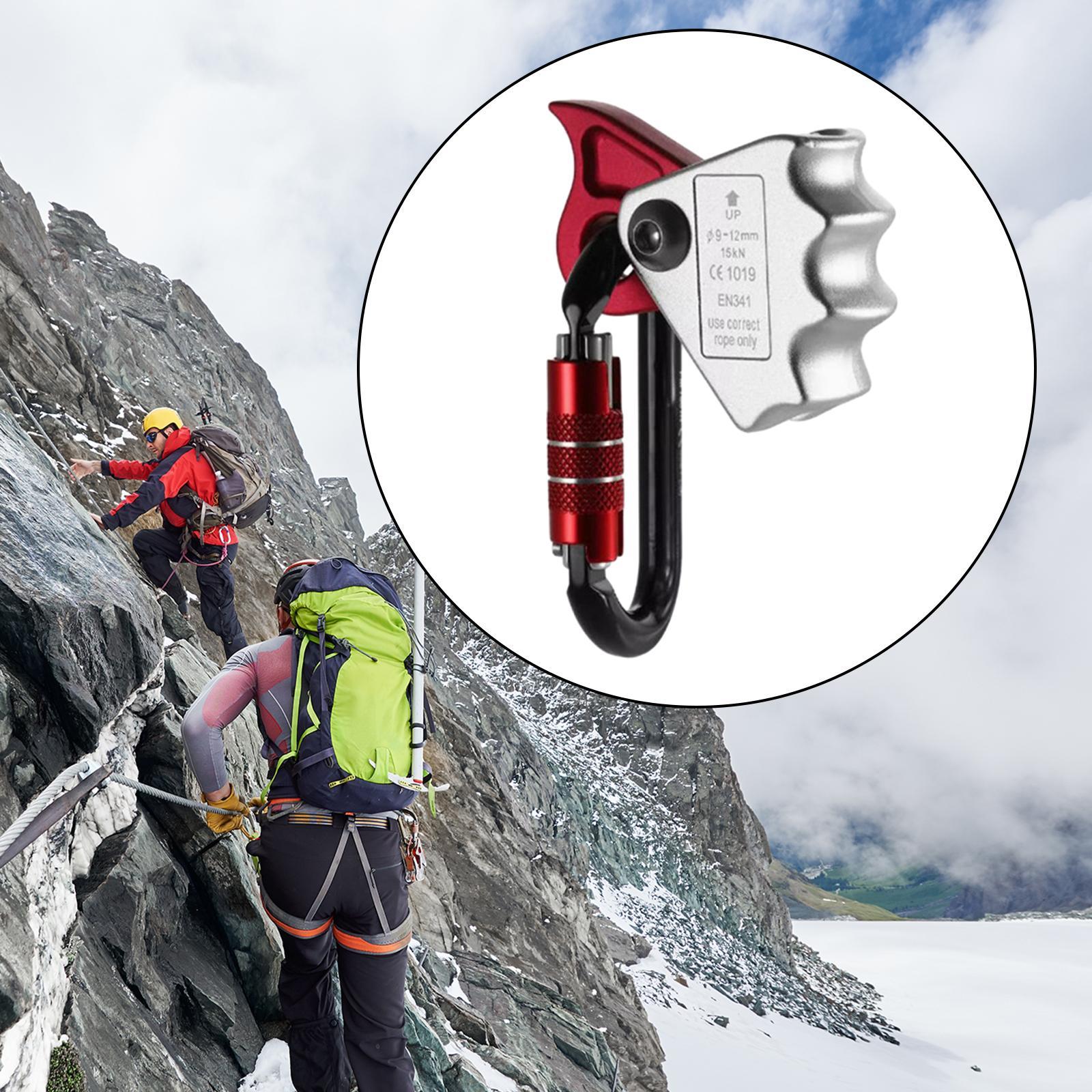 Climbing Ascender Rope Grab Auto Locking Carabiner for Rock Climbing Caving