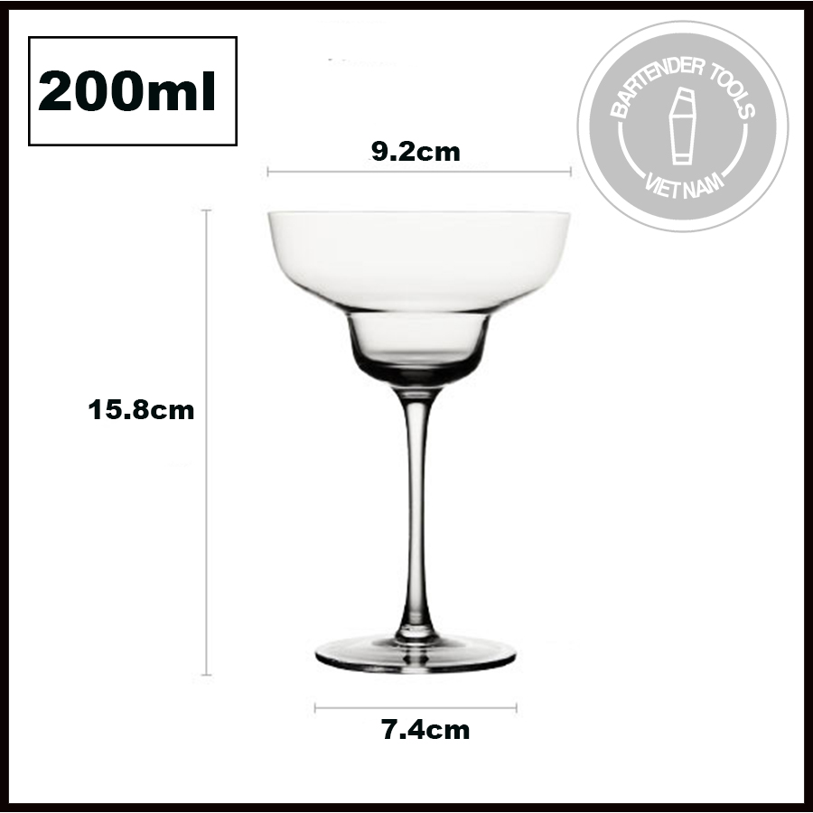Cocktail glass - Ly cocktail thủy tinh Ocean 2 tầng mẫu ngắn 200ml