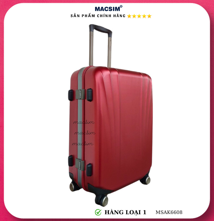 Vali cao cấp Macsim Aksen hàng loại 1 MSAK6608 cỡ 24inch ( màu đỏ)