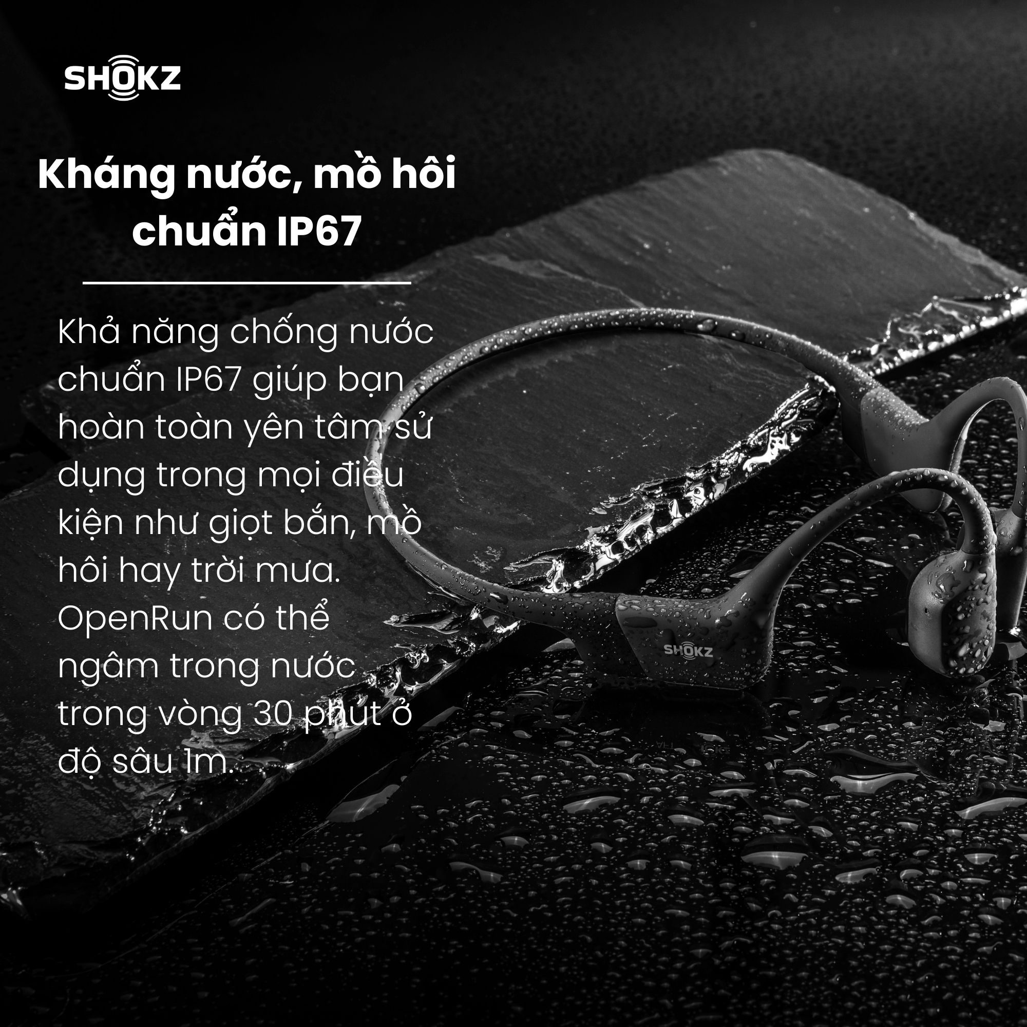 Tai Nghe Bluetooth Thể Thao Dẫn Truyền Âm Thanh Qua Xương SHOKZ OPEN RUN MINI S803 Màu Xanh - Hàng Chính Hãng