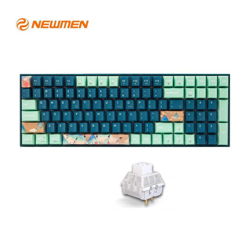Bàn phím cơ không dây Newmen GM1000 Spring Kailhbox white/Red - Hàng Chính Hãng