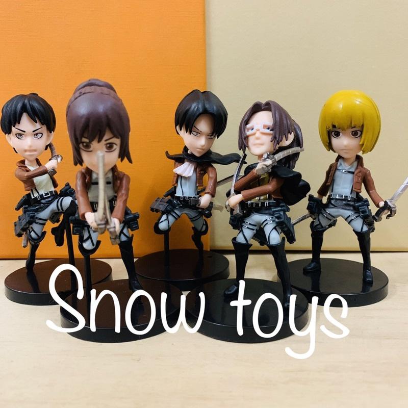 Mô hình Attack On Titan - AOT - Đại chiến Titan - 6 nhân vật Eren Mikasa Armin Hange Sasha Levi - Cao 9~10cm