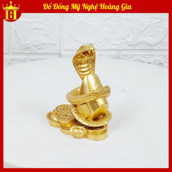 Tượng rắn bằng đồng mạ vàng 24K