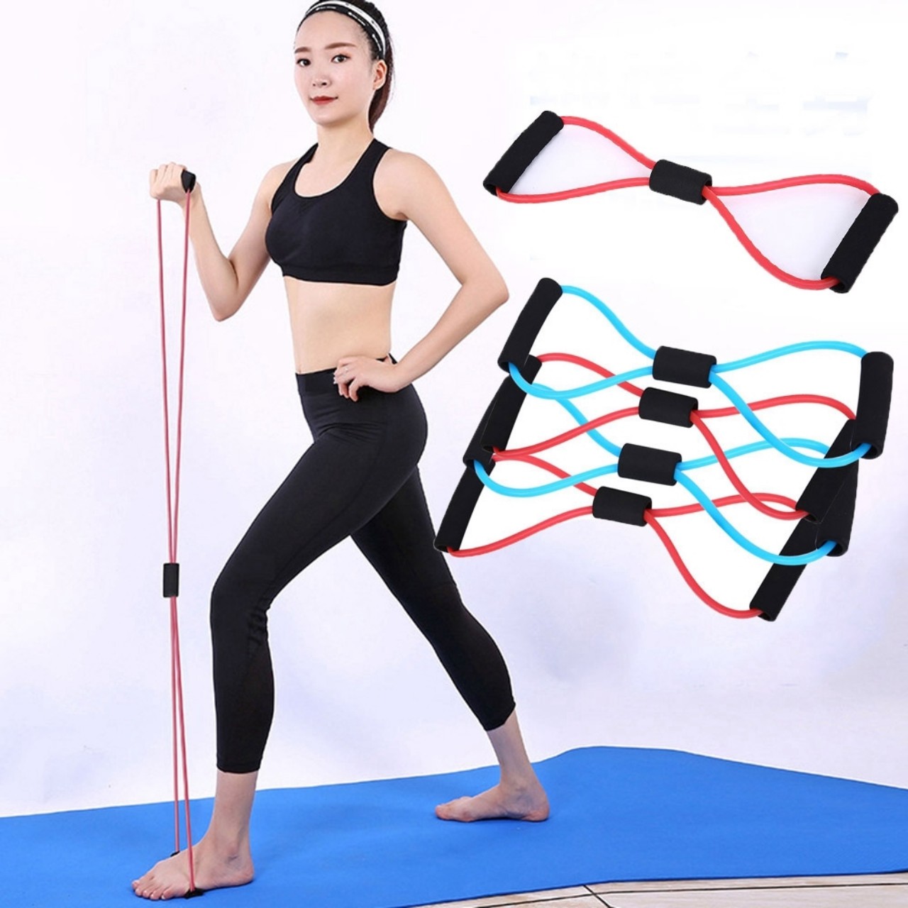 Dây cao su đàn hồi hỗ trợ các động tác tập yoga, gym, dụng cụ tập thể hình đa năng màu ngẫu nhiên