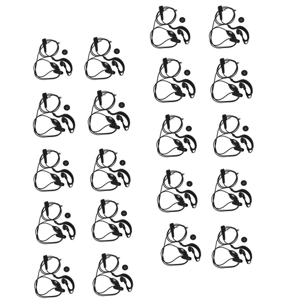 2-3pack 20 Pieces G Shape Ear-Clip Earpiece Headset with Mic