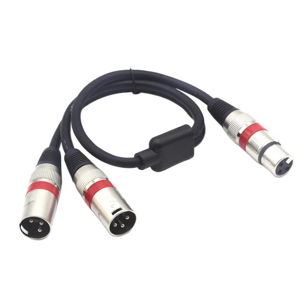 2X XLR Splitter Female To Dual Male 3- Cable Microphone Audio Adapter