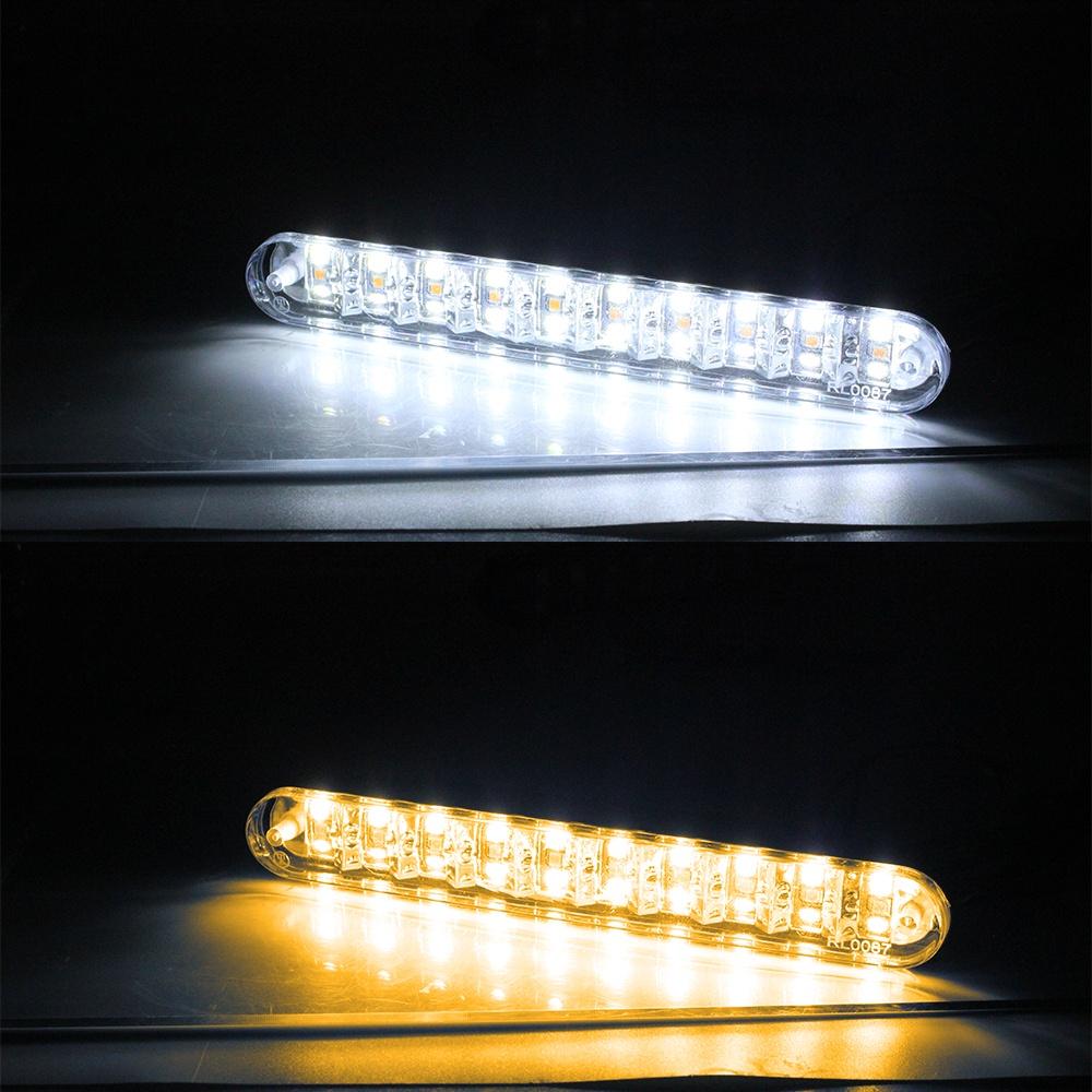 Bộ 2 Đèn Led Chạy Ban Ngày Drl 12v Ánh Sáng Trắng Vàng Cho Xe Hơi