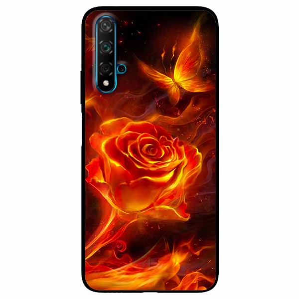 Ốp lưng dành cho Huawei Nova 5T mẫu Hoa Hồng Lửa