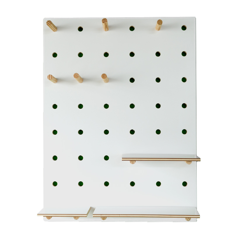 Bảng trang trí Pegboard Gỗ 80x60cm - Trắng