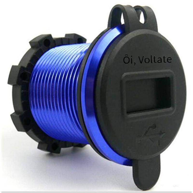 Khuyến mại sửa đổi 12V-2V44.2A sạc điện thoại ô tô và xe máy vôn kế đai kim loại