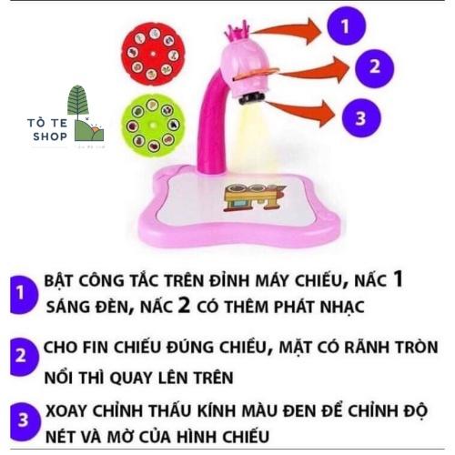 Bàn vẽ có đèn chiếu sáng 24 hình có thể phát nhạc, đèn chiếu vẽ tranh, bàn vẽ thông minh kèm máy chiếu cho bé tập vẽ