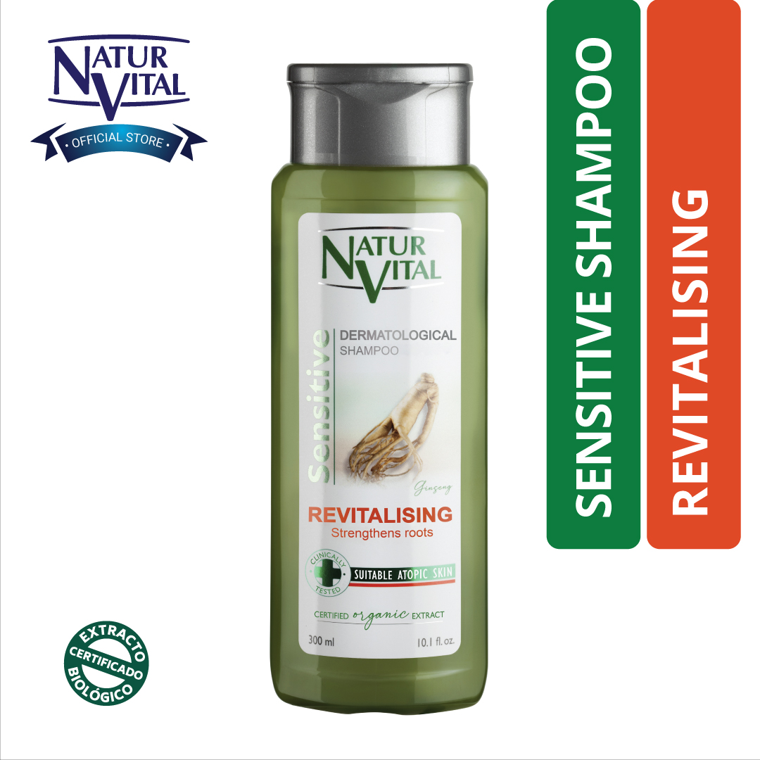 Dầu gội NaturVital Sensitive Revitalising Chiết Xuất Nhân Sâm, Hỗ Trợ Mềm Mượt & Làm Dày Tóc Săn Chắc