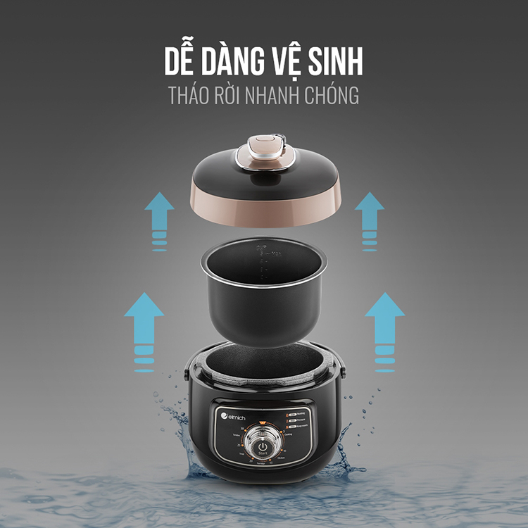 Nồi áp suất Elmich PCE-1805 dung tích 2.5L - Hàng Chính Hãng