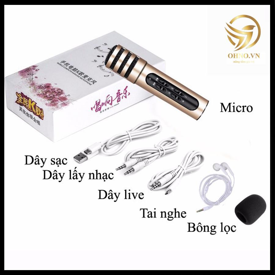 Micro Hát Livestream Karaoke C7 Trên Điện Thoại Mic Thu Âm Livestream 3in1 Chuẩn Âm - OHNO VIỆT NAM