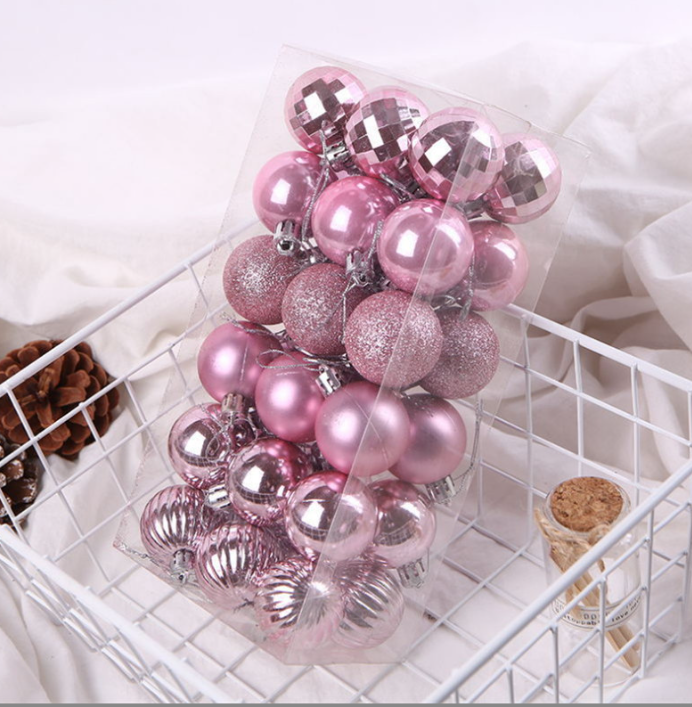 Set 24, 36 Quả Châu E6 8cm Trang Trí Noel Treo Cây Thông Trang Trí Giáng Sinh