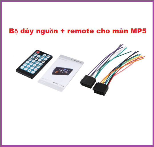 Bộ dây nguồn và điều khiển remote cho màn MP5,màn 9in 2DIN. phụ kiên ô tô, xe hơi