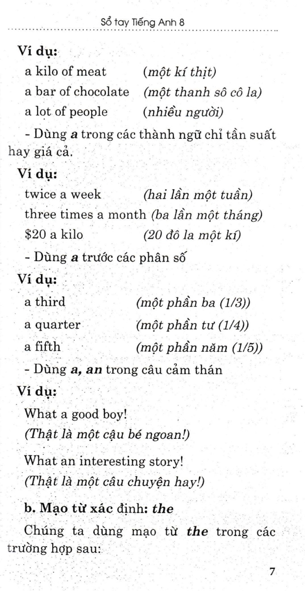 Sổ Tay Tiếng Anh Lớp 8 (Dùng Chung Cho Các Bộ SGK Hiện Hành) _HA