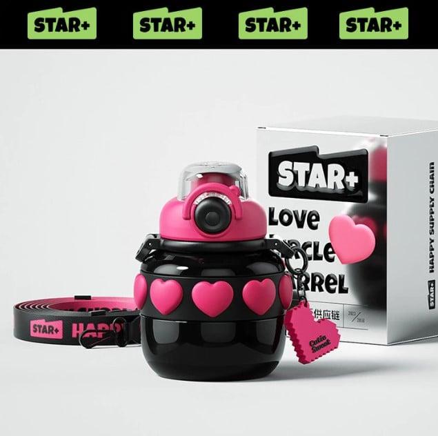 MD Star Bình Nước Inox 600ML Đen 60019431 - Hàng chính hãng