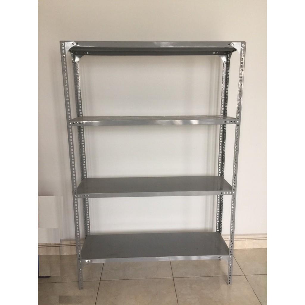 Kệ sắt v lỗ đa năng 4 tầng : dài 1.2m, rộng 0,3m, cao 1.5m