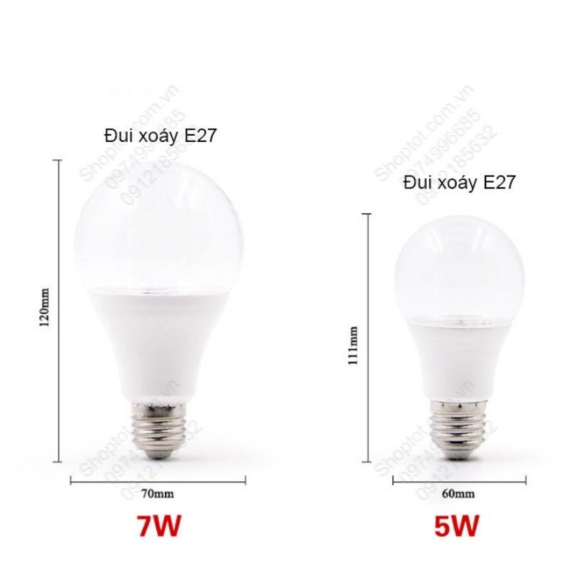 Bóng búp led tia UV khử trùng, diệt khuẩn, đui xoáy E27, công suất 5W-7W tùy chọn