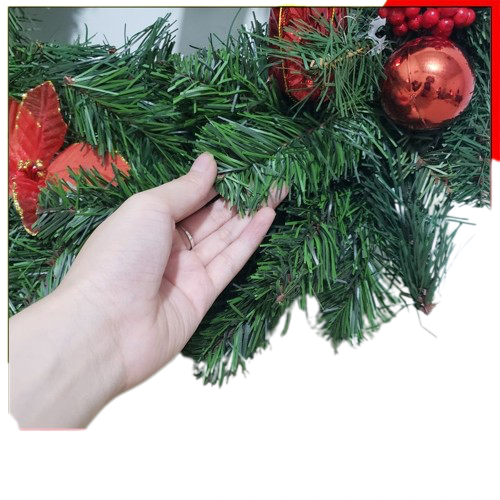 Vòng Nguyệt Quế 3 Lá Phun Sơn Cao 51cm Trang Trí Giáng Sinh