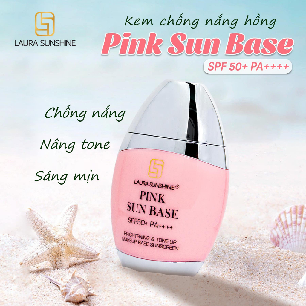 Kem chống nắng kiêm kem lót nâng tông da Nhật Kim Anh Laura Sunshine Pink Sun 50ml