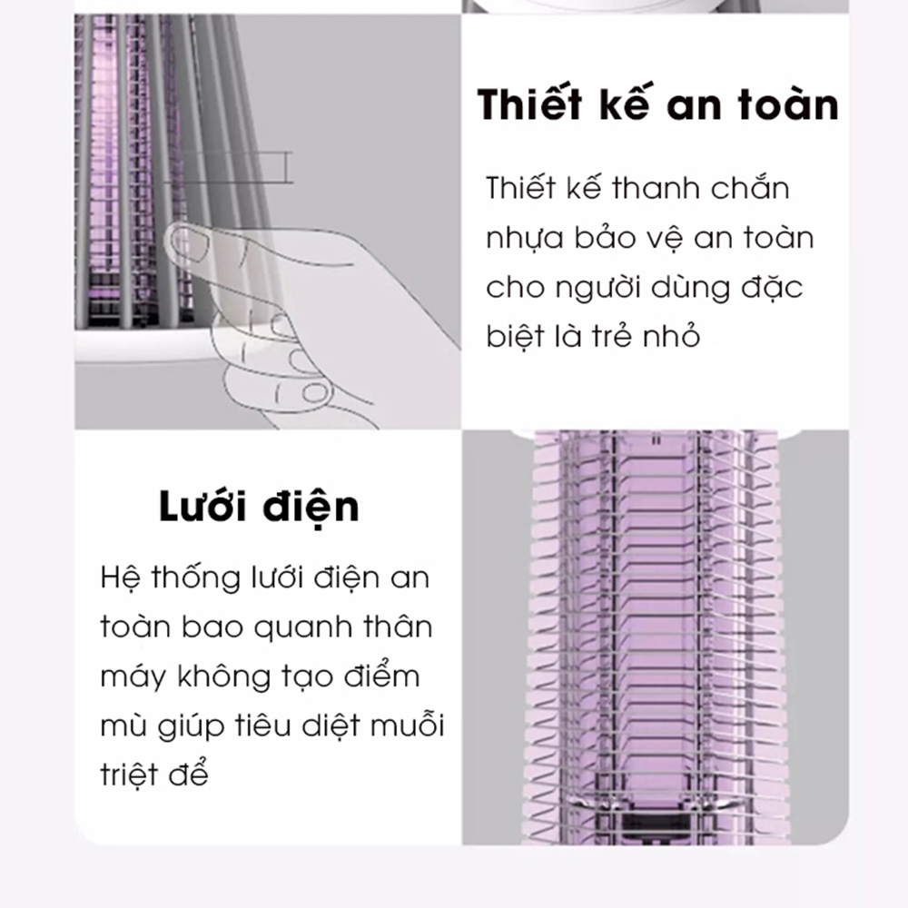 Đèn Bắt Muỗi, Máy Diệt Côn Trùng KUNBE, Công Nghệ Điện Quang Thế Hệ Mới, Thiết Kế Hiện Đại, Tích Hợp Pin Sạc, An Toàn, Hiệu Quả Cao