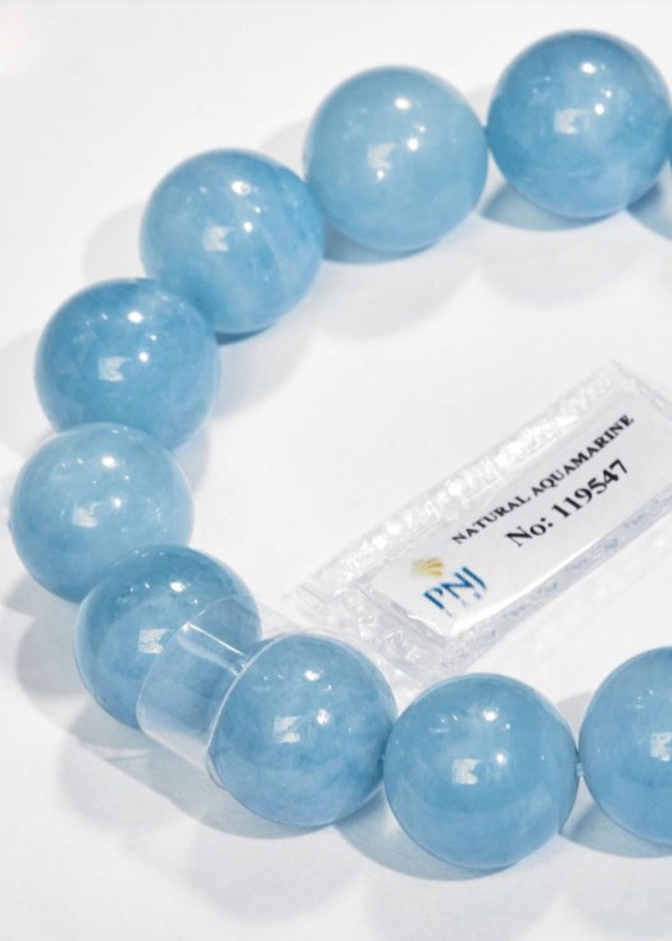 Gembank Vòng Tay Đá Aquamarine 13MM Kèm Giấy Kiểm Định